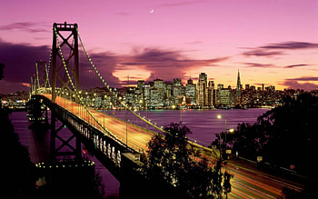 Cities, Night, San Francisco, Bay Bridge HD wallpaper