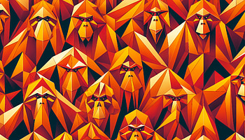 Geometric Orangutan Pattern, Orangutan, Abstract, gorilla, geometric shapes, orange (Color) HD wallpaper