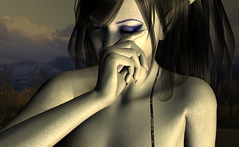Elf, fantasy, 3d, cry HD wallpaper