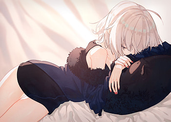 Jeanne D'arc Alter, Anime, Fate/grand Order, Avenger (Fate/grand Order), Fate (Series), Short Hair, Sleeping, White Hair, Fate Series HD wallpaper