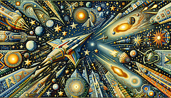 Stellar Odyssey: Space Travel, space travel, space, rocket, Stars, galaxy HD wallpaper