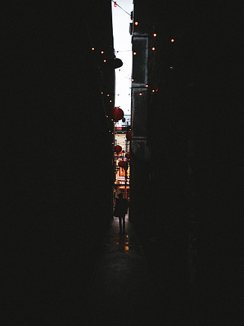 Lights, Dark, Silhouette, Lanterns, Garland, Garlands, Lane HD phone wallpaper