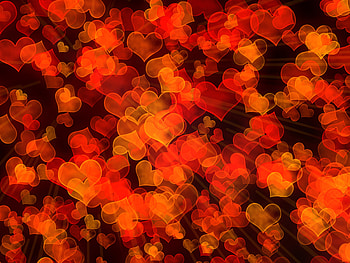 Bokeh, shapes, hearts, abstract HD wallpaper