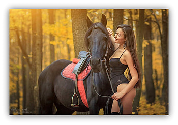 elegant lady with horse, girls, girl, ladies, horse HD wallpaper