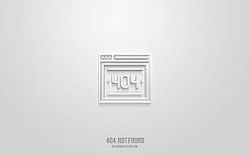 404 Not Found 3d icon, white background, 3d symbols, 404 Not Found, web icons, 3d icons, 404 Not Found sign, 404 Not Found 3d icons HD wallpaper