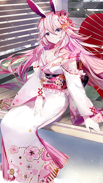 Yae Sakura Elegance: Anime from Benghuai Xueyuan, Yae Sakura (Benghuai Xueyuan), Anime, Benghuai Xueyuan HD phone wallpaper