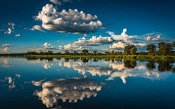 Africa, Namibia, , River, Cloud, Reflection HD wallpaper