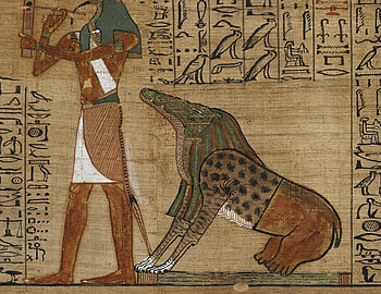 Ammit, Thoth, Judgement of a soul, Illustration HD wallpaper