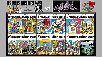 Les Pieds Nickeles from 61 to 72, cartoon, fun, rene pellos, , filochard, louis forton, collage, nice, books, cartoons, adventures, pellos, entertainment, comic, other, france, bd, adventure, collages, croquignol, comics, cool, funny, ribouldingue HD wallpaper