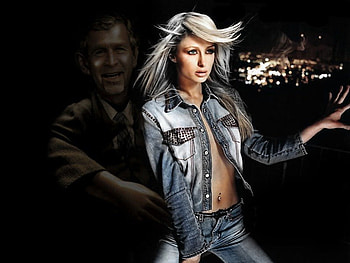 Paris Hilton / George Bush, george bush, dark, paris hilton HD wallpaper