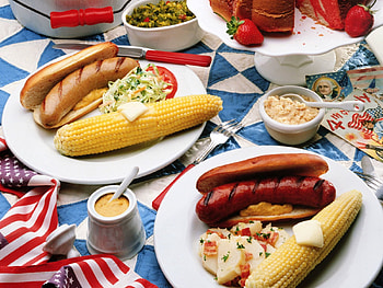 Food, Corn, Maize, Sandwiches, Frankfurters, Mustard, Sausages HD wallpaper