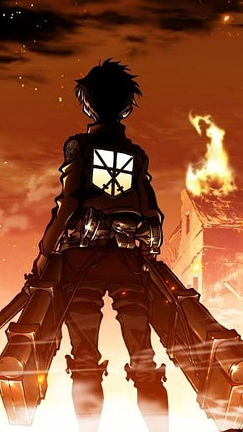 AOT, Fire Background HD phone wallpaper