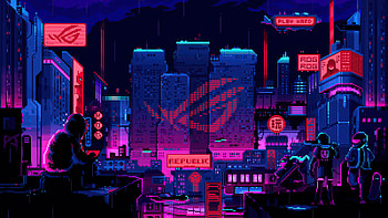 Republic Of Gamers 8 Bit, republic-of-gamers, asus, computer, games, 8-bit HD wallpaper