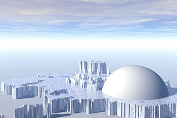 Supermans Home Krypton, dome, outer space, planet, city, pastel sky, otherworldly HD wallpaper