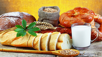 Bread, milk, egg, eat, food HD wallpaper