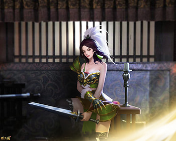 Fantasy girl, smash of dynasty, fantasy, green, game, girl, luminos, shaobing wang HD wallpaper