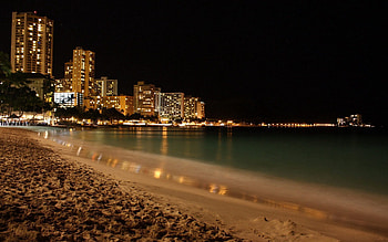 Cities, Beach, Romance, Night Coast HD wallpaper