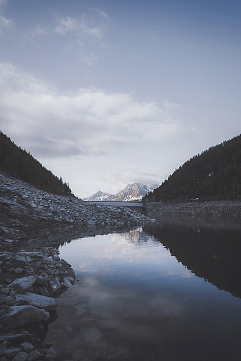 Nature, Trees, Stones, Mountains, Lake, Forest HD phone wallpaper