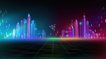 Razer Buildings Logo Illustration , razer, computer, logo, abstract HD wallpaper