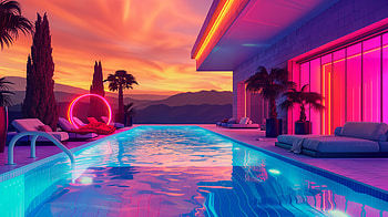 Vibrant Poolside Vibes - Ultra, pool, poolside vibe, Modern Architecture, luxury HD wallpaper