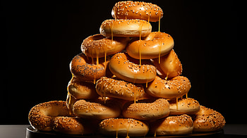 Delicious Bagel Tower, food, bagel HD wallpaper