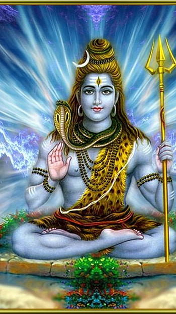 Shankar Mahadev, Blue Background HD phone wallpaper