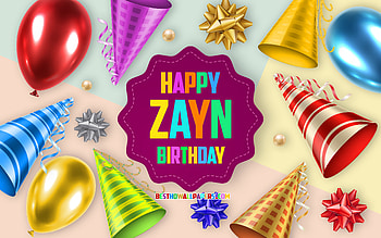 Happy Birtay Zayn, , Birtay Balloon Background, Zayn, creative art, Happy Zayn birtay, silk bows, Zayn Birtay, Birtay Party Background HD wallpaper