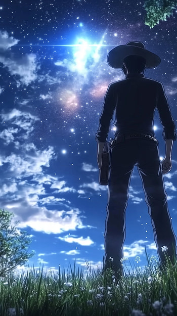 Starry Cowboy: An Anime Adventure, Anime, western, cowboy HD phone wallpaper
