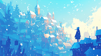 Winter Wonderland Cityscape, snowy city, winter, snow, cityscape, silhouette HD wallpaper
