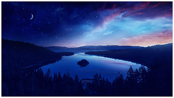 Between Day And Night, deviantart, artist, artwork, digital-art, minimalism, minimalist, landscape HD wallpaper