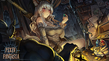 Beauty Saccubus Witch, Pixiv Fantasia, Warrior, Beauty, Wall, BG, Anime, Witch, Game, Girl, Colours, Saccubus, New HD wallpaper