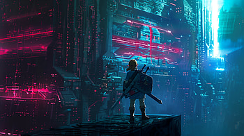 Zelda-Inspired Cybercity Link, The Legend of Zelda, Link, video game, cyberpunk, adventure HD wallpaper