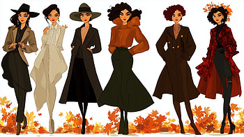 Chic Fall Fashion: Elegant Women's, woman, fall fashion, fashion, Autumn, illustration HD wallpaper