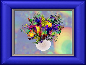 Illusion of Flowers, vase, flowers, abstract, framed HD wallpaper