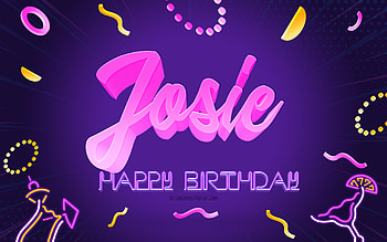 Happy Birtay Josie, , Purple Party Background, Josie, creative art, Happy Josie birtay, Josie name, Josie Birtay, Birtay Party Background HD wallpaper