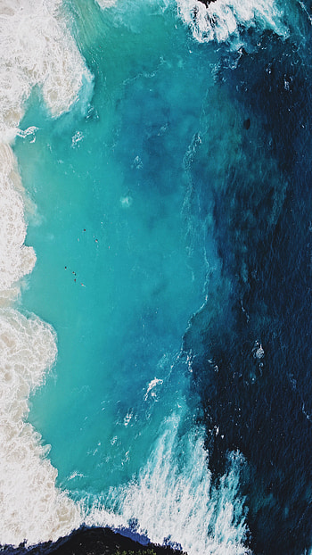 Nature, Water, Waves, View From Above, Ocean, Foam, Surf HD phone wallpaper