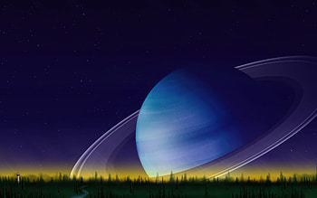 Saturn Planet Rising Above Trees, saturn, planet, sky, stars, artist, artwork, art, digital-art, ai, deviantart HD wallpaper