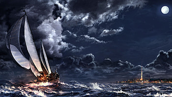 Ship, Fantasy, Ocean, Sea, Wave HD wallpaper