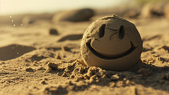 Joyful Sand Smile, smile, happy face, sand, smiley face, beach HD wallpaper