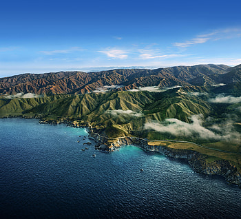 Big Sure, coastline, aerial view HD wallpaper