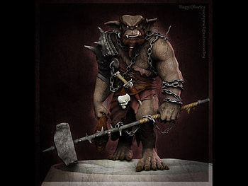 Bugbear, orc, digital, fantasy, art, , bugbear 3d creature, warrior HD wallpaper