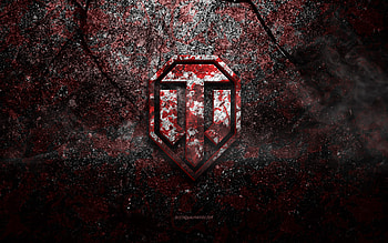 WOT logo, World of Tanks, grunge art, WOT stone logo, red stone texture, World of Tanks logo, WOT, grunge stone texture, WOT emblem, WOT 3d logo HD wallpaper