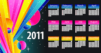 coloured vector calendar 2011, coloured, vector, calendar, 2011 HD wallpaper