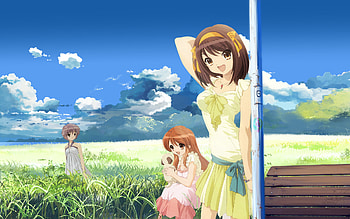 Melancholy of Haruhi Suzumiya, Anime girls HD wallpaper