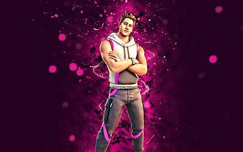 White Hi-Hat, , purple neon lights, Fortnite Battle Royale, Fortnite characters, White Hi-Hat Skin, Fortnite, White Hi-Hat Fortnite HD wallpaper