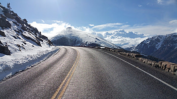 Beautiful Mountain Road, mountains, road, nature, winter, snow HD wallpaper