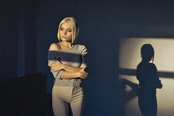 Short Hair Blonde Girl, blonde, girls, model HD wallpaper