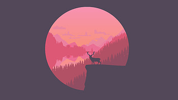 Deer On Cliff Minimal , reindeer, deer, minimalism, minimalist, artist, artwork, digital-art, deviantart HD wallpaper