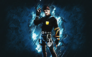 Fortnite Winter Hunter Guild Skin, Fortnite, main characters, blue stone background, Winter Hunter Guild, Fortnite skins, Winter Hunter Guild Skin, Winter Hunter Guild Fortnite, Fortnite characters HD wallpaper