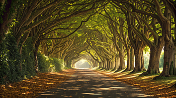 Tree Tunnel: Nature’s Enchanted Green Passageway, tree, forest, path, tunnel HD wallpaper